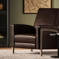 Stanford Scandinavian push-back recliner from Vogel in modern living room