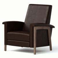 Stanford Scandinavian push-back recliner with wood accent legs from Vogel