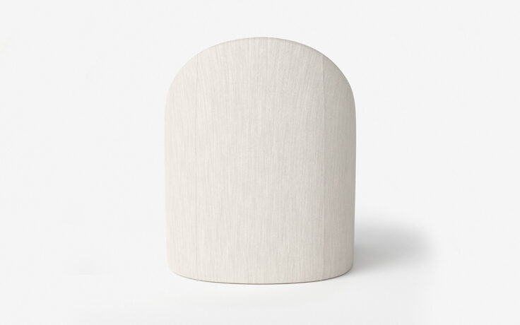 Back view of the Amelia upholstered dining chair by Vogel. Made in Toronto, Ontario.