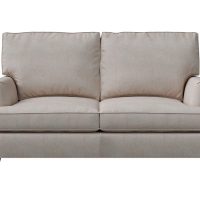 front view of traditional beige loveseat