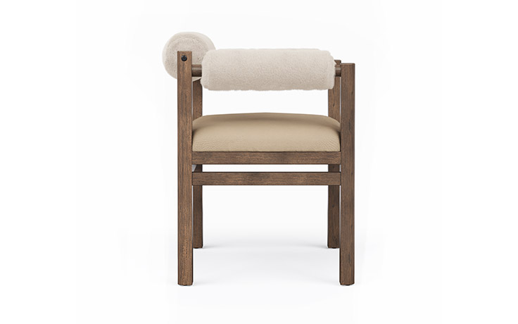 Side view of the Marlowe ergonomic armchair with a bolstered back.