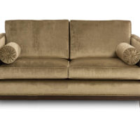 anthony show-wood loveseat in green velvet