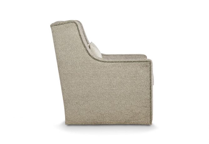 side view of grey swivel chair made in Toronto