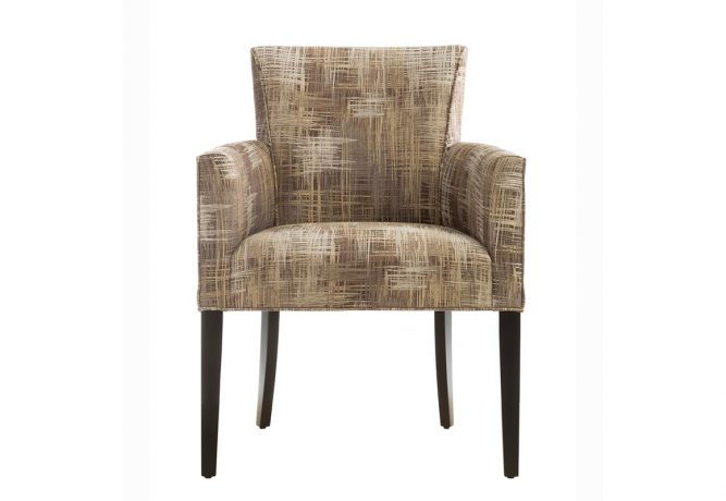 The beautiful contemporary side chair features a beautiful, rich dark brown finish on solid maple wood accent chair