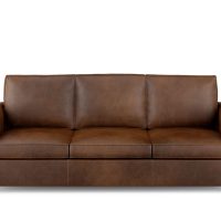 Condo sized sofa in brown leather