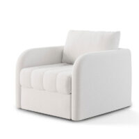 modern white channel tufted chair quarter turn view