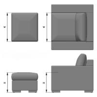 Chair Ottoman Dimensions Diagram