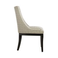 Side view of the 11181 dining chair by Vogel made in Toronto, ON and allows you to choose you fabric and wood finish.