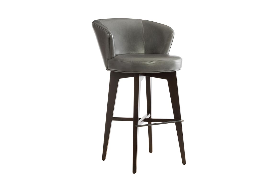 Memory swivel contemporary bar stool in grey by Vogel.