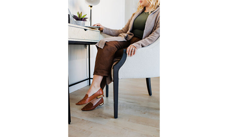arm detail shot of a custom white chair