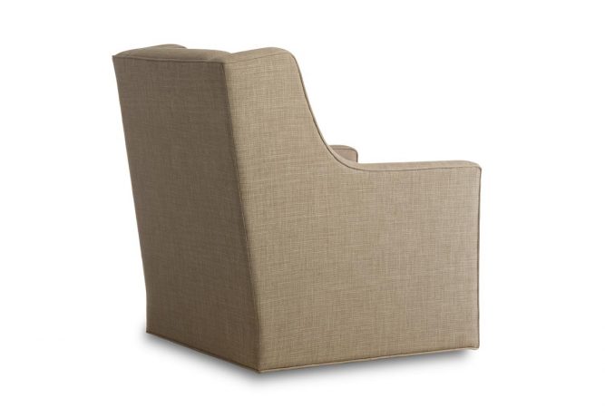 rear view of brown swivel chair