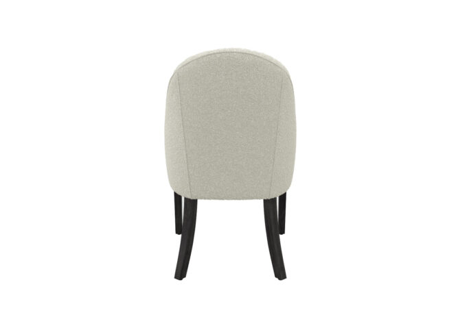 back view of elegant dining chair with wood legs