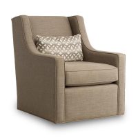 brown swivel chair with fancy back pillow