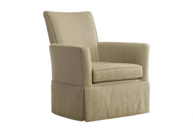 custom skirted stationary chair