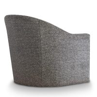 back view of a contemporary Toronto made swivel chair in grey