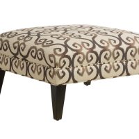 custom square ottoman with wooden legs