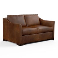 contemporary loveseat in brown leather
