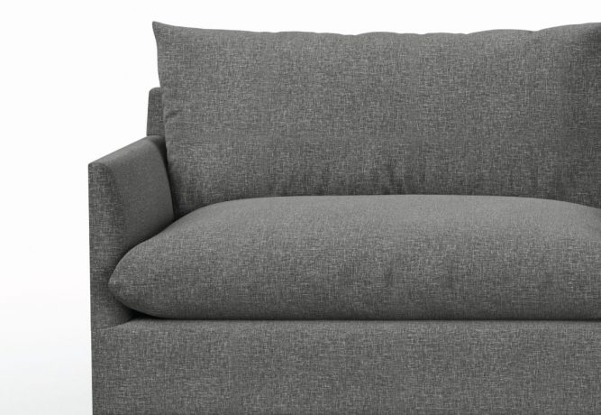 arm detail on dark grey sectional