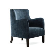 harper stationary chair in blue velvet
