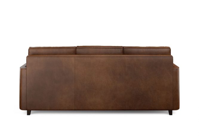 Brown leather sofa back