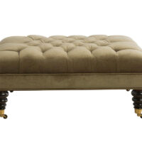 12168 tufted ottoman with 4 different leg options in a green fabric