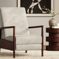 Cornell mid century modern recliner chair from Vogel in mid century modern living room