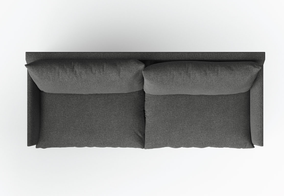 top down view of sofa