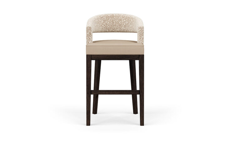 The Zayn curved bar stool with wooden legs by Vogel.