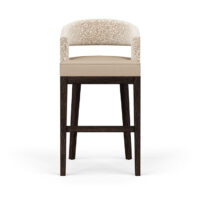 The Zayn curved bar stool with wooden legs by Vogel.
