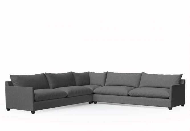 extra deep lounge sectional in dark charcoal fabric