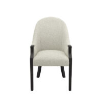 traditional dining chair with exposed wood frame