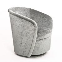 custom swivel tub chair in grey velvet