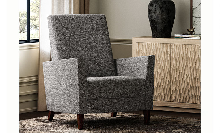 Harvard transitional chair recliner from Vogel in modern living room