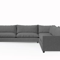 modern sectional in dark grey fabric