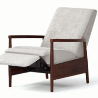 Cornell mid century modern recliner chair from Vogel reclined