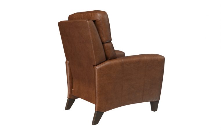 deluxe recliner in brown leather back view