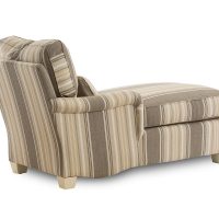 rear view of a striped chaise lounge