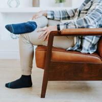 detail shot of a man relaxing in a custom recliner