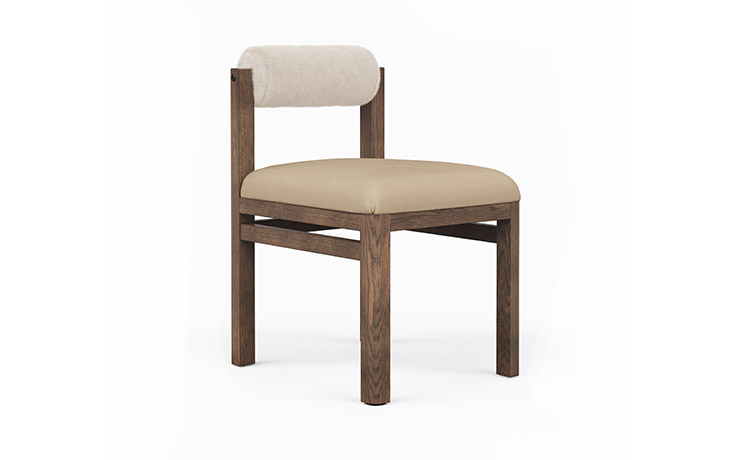 Angled view of the Armless Chair by Vogel.