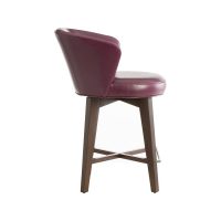 Side view of memory swivel contemporary bar stool in red by Vogel.