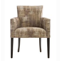 The beautiful contemporary side chair features a beautiful, rich dark brown finish on solid maple wood accent chair