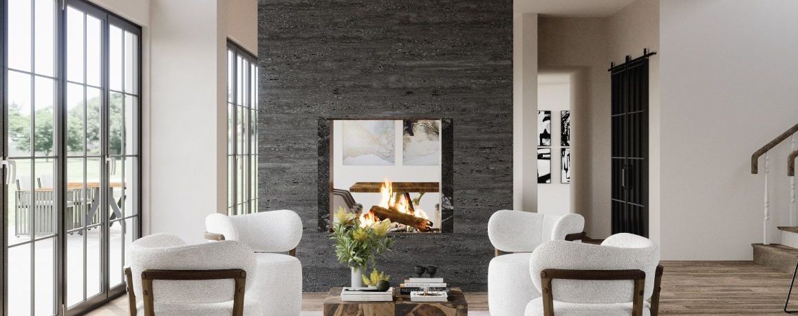 Four white, modern Zara swivel chairs arranged around a coffee table in a modern living room