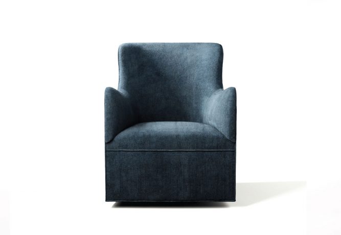 navy velvet swivel glidery chair