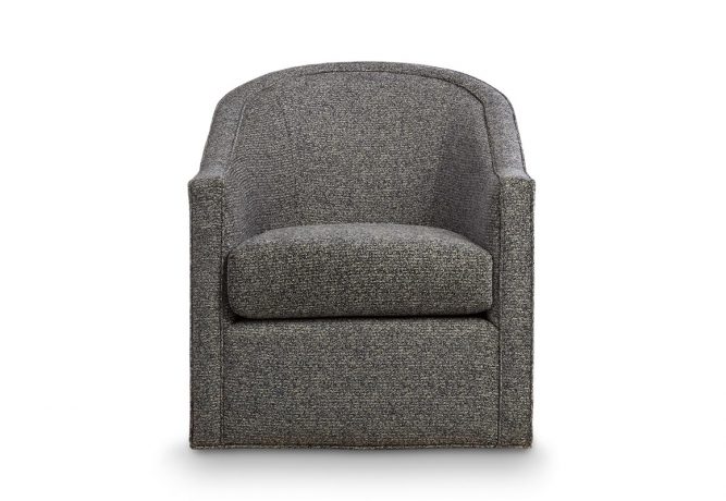 front facing view of a contemporary Vogel Canadian-made Pierre swivel chair