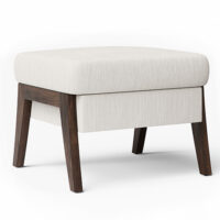 Alesund Mid-Century Modern Ottoman with tapered wooden legs