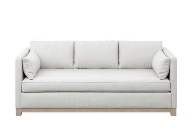 modern sofa with wooden base