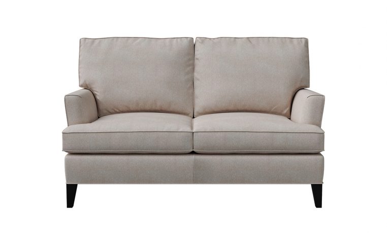 front view of traditional beige loveseat