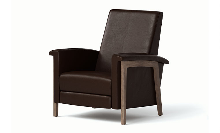 Stanford Scandinavian push-back recliner with wood accent legs from Vogel