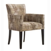 Beautiful side chair made in Toronto, ON by Vogel by Chervin featuring an dark brown finish on the solid wood legs of an accent chair