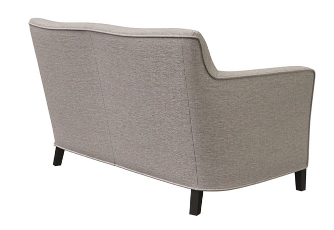 back view of clarissa curved loveseat